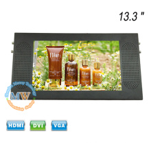 Power Input 9-36V wide screen 13.3 inch LCD monitor for bus